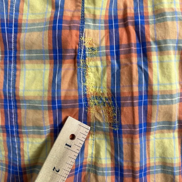 Boss Hugo Boss‎ Green Label Button-up Short Sleeve Plaid Shirt Cotton Size Small - Picture 11 of 12